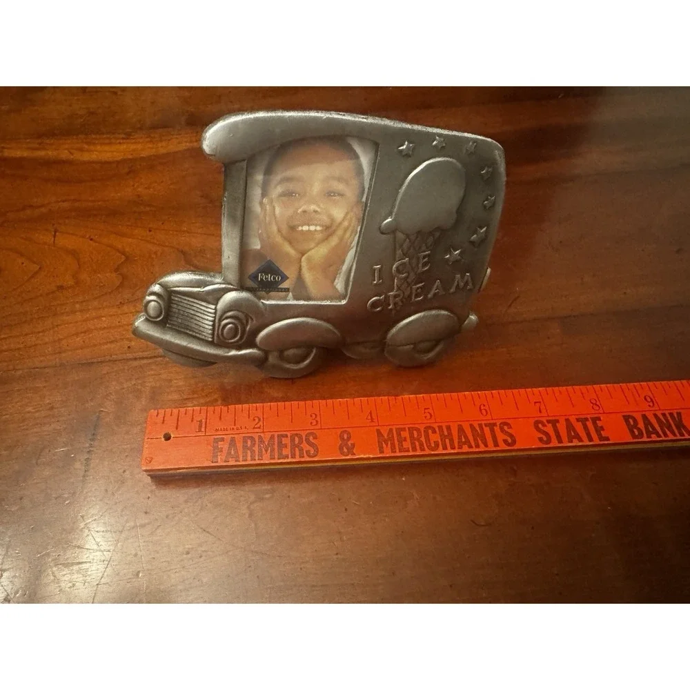 Fetco Pewter Ice Cream 2.5 x 3.5‎ Picture Frame Summer Kids Baby Nursery